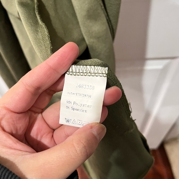 Long Draped Deep Green Vest - Picture 2 of 3